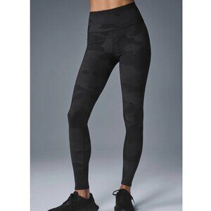 Alo High-Waist Camo Vapor Legging Black Camouflage Size M